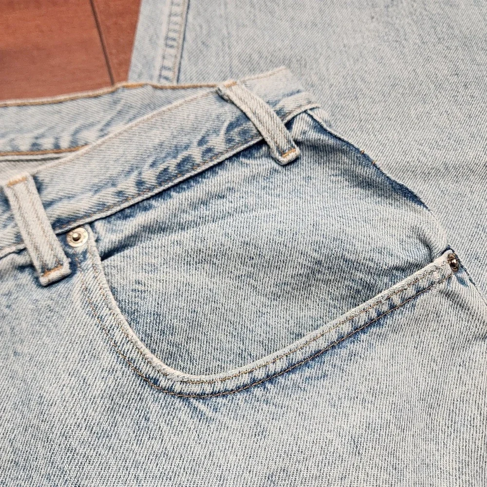 VTG Gap Jeans Mens 40x32 Blue Straight Leg Baggy Light Wash Denim Made USA 90s